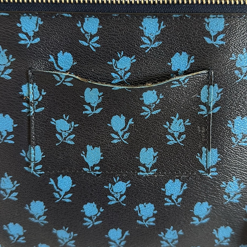 Coach Badlands Blue Midnight Floral East West Pop Out Pouch Crossbody Bag - Picture 5 of 14